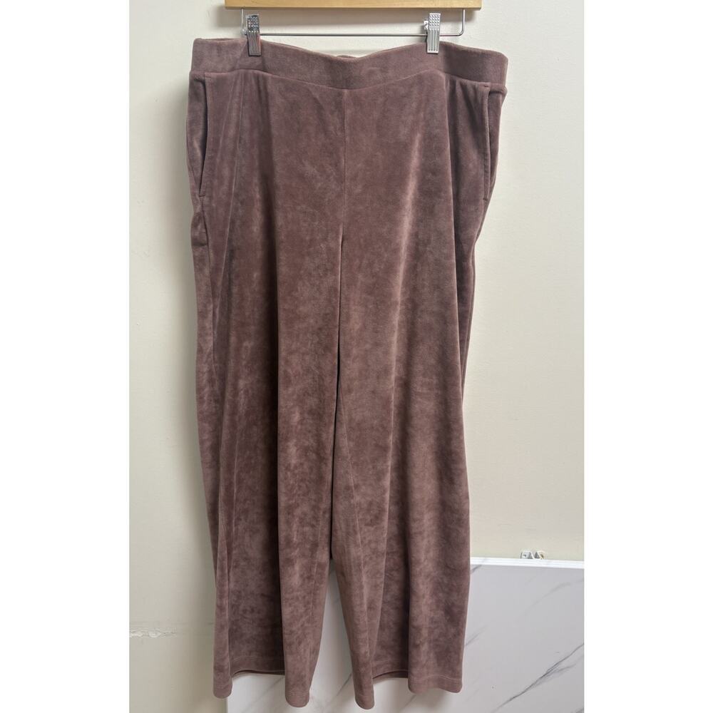 Pure Jill Women’s Wide Leg Pants Mauve Velour Stretch Lounge Size‎ Large